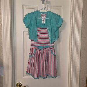 American Girl dress with cardigan. 10/12